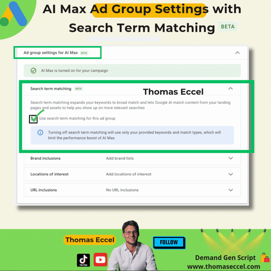 AI Max Ad Group Settings