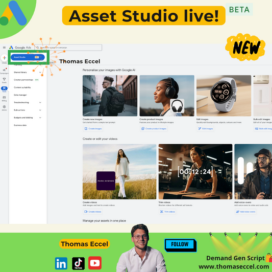 Asset Studio (Beta) live in Google Ads Accounts - AI Image creation