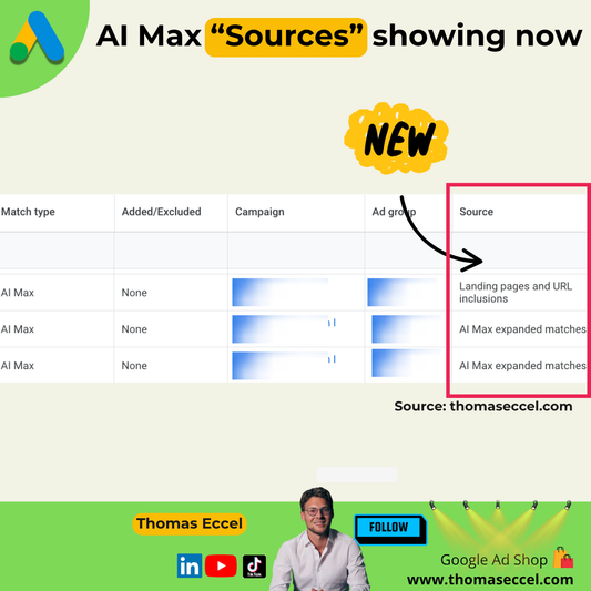 AI Max "Sources" Column now showing