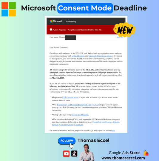 Microsoft Advertising Action Required – Adopt Consent Mode for UET by May 5th
