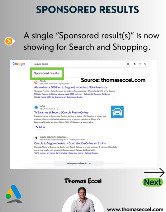 Sponsored Results Google Ads Update