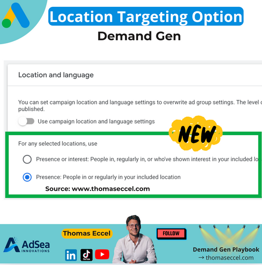 Location options Demand Gen Google