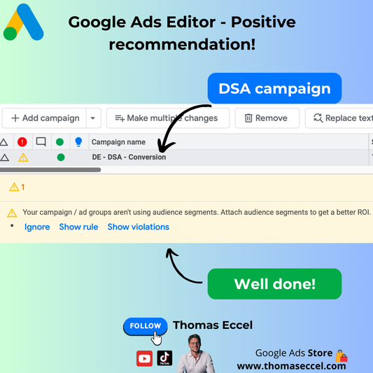 Google Ads Positive Recommendation
