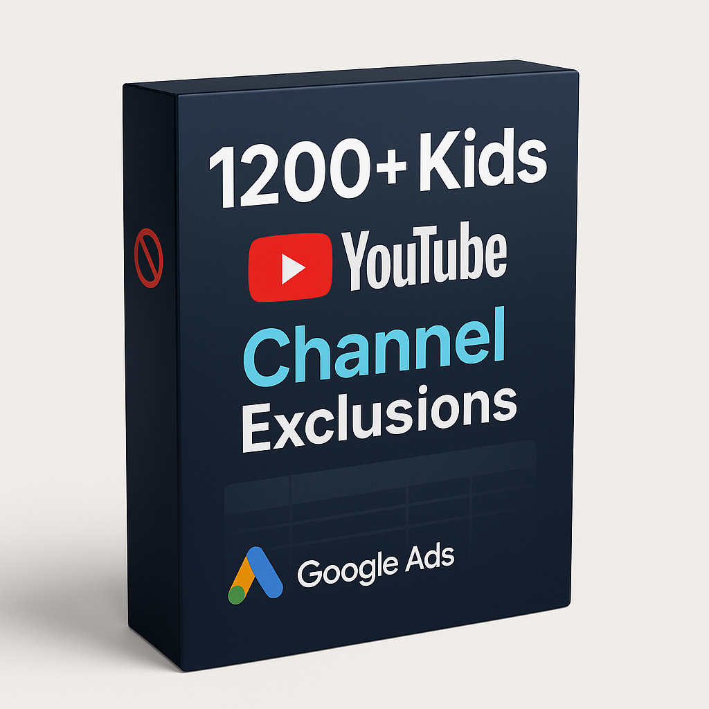 Kids YouTube Channel Exclusions Google ads